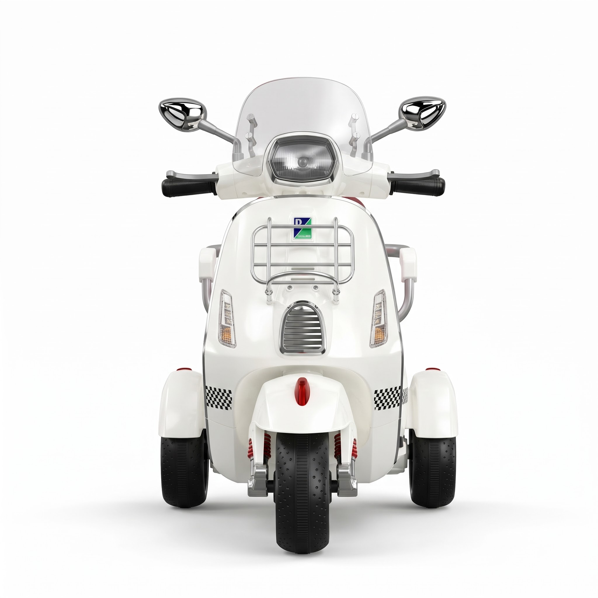 Kids Electric Scooter – Vintage Dual-Seat Vespa Ride-On with Hand Accelerator & Remote Control - Image 5
