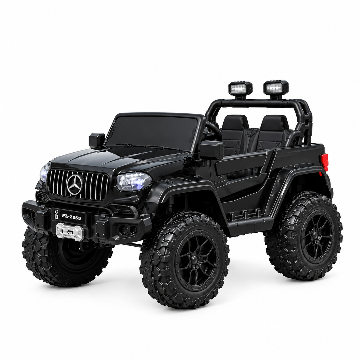 Kids Ride-On Jeep black 2 seater 4x4 battery operated off-road electric SUV for kids
